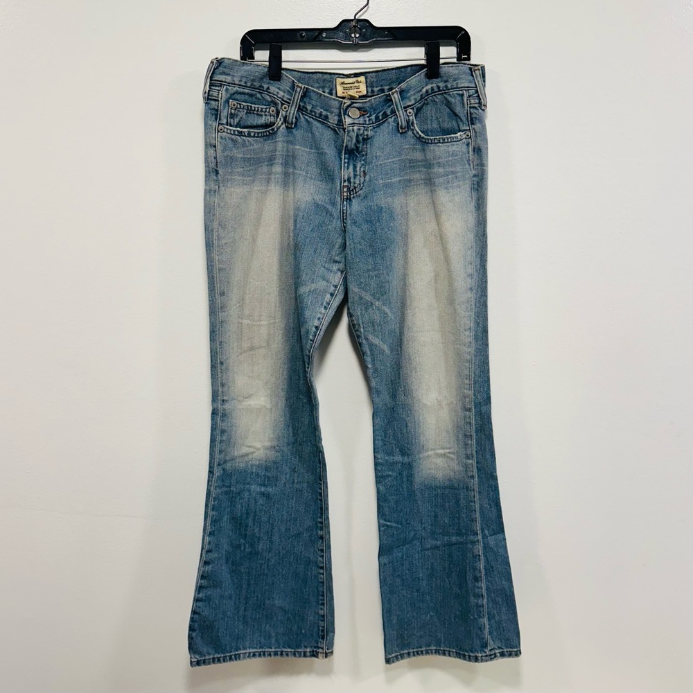 Abercrombie & Fitch vintage y2K low rise Blue bootcut Denim Jeans size 12 R!